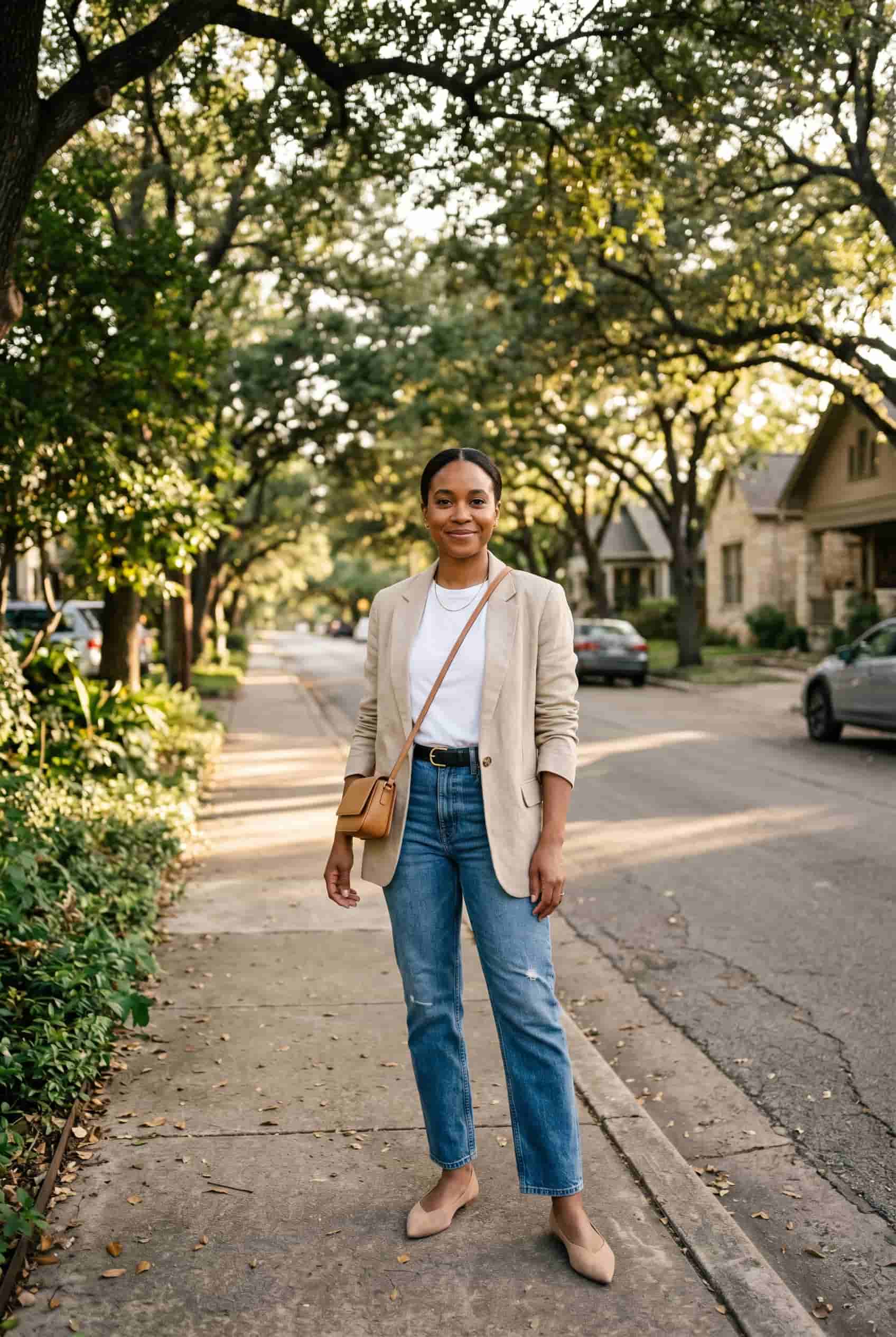 The Easiest Way to Make Jeans and a Tee Look Finished